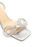 Detail View - Click To Enlarge - MACH & MACH - Crystal Embellished Bow Sqaure Toe Leather Sandals