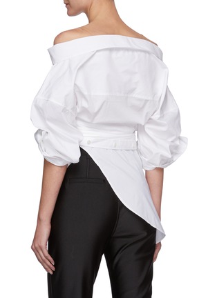 Back View - Click To Enlarge - ALEXANDER WANG - Wrap Front Deconstructed Shirt Top