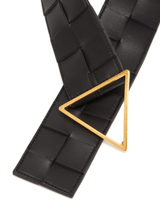 Detail View - Click To Enlarge - BOTTEGA VENETA - Cintura' triangle buckle intreccio leather belt