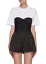 Main View - Click To Enlarge - T BY ALEXANDER WANG - Integrated Short Sleeve Ruched Bodycon Top