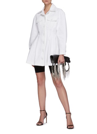 Figure View - Click To Enlarge - T BY ALEXANDER WANG - Fit and Flare White Denim Jacket Dress