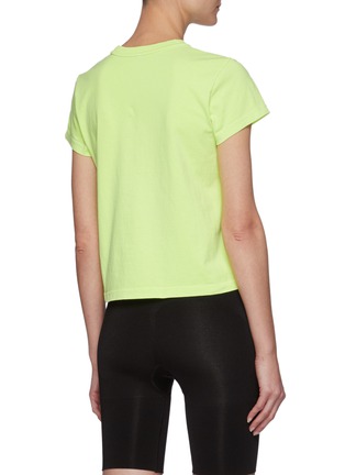 Back View - Click To Enlarge - T BY ALEXANDER WANG - Structured Jersey Wang Logo Shrunken Tee
