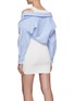 Back View - Click To Enlarge - T BY ALEXANDER WANG - Bi-Layer Off Shoulder Oxford Shirting Insert Ribbed Tank Dress