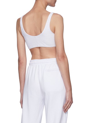 Back View - Click To Enlarge - T BY ALEXANDER WANG - All over Logo Jacquard Scallop Edge Sports Bra