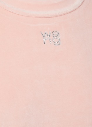  - T BY ALEXANDER WANG - Rhinestone Embellished Logo Cotton Blend Sweatshirt