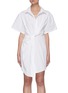 Main View - Click To Enlarge - T BY ALEXANDER WANG - Front Twist Detail Cotton Shirt Dress