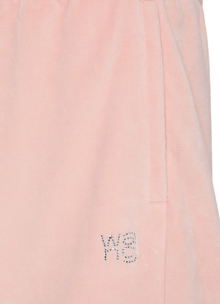  - T BY ALEXANDER WANG - Rhinestone Embellished Logo Cotton Blend Shorts