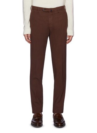Main View - Click To Enlarge - INCOTEX - Flat Front Slim Fit Cotton Doleskin Stretch Chino