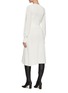 Back View - Click To Enlarge - VICTORIA BECKHAM - Cuffed Sleeve Pointelle Knit Flared Midi Dress