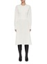 Main View - Click To Enlarge - VICTORIA BECKHAM - Cuffed Sleeve Pointelle Knit Flared Midi Dress