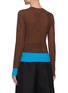 Back View - Click To Enlarge - VICTORIA BECKHAM - Wide Ribbed Contrasting Trim Alpaca Wool Blend Knit Sweater
