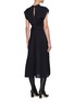 Back View - Click To Enlarge - VICTORIA BECKHAM - Tie Neck Key Hole Flared Midi Dress