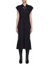 Main View - Click To Enlarge - VICTORIA BECKHAM - Tie Neck Key Hole Flared Midi Dress