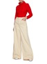 Figure View - Click To Enlarge - VICTORIA BECKHAM - Slim Fit Wool Cable Knit Polo Neck Jumper