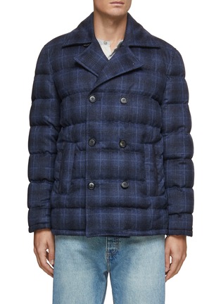 Main View - Click To Enlarge - ISAIA - Double-breast Quilted Wool Cashmere Plaid Coat