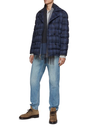Figure View - Click To Enlarge - ISAIA - Double-breast Quilted Wool Cashmere Plaid Coat