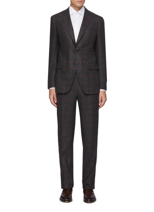 Main View - Click To Enlarge - ISAIA - 'Gregory' Check Notch Lapel Wool Cashmere blend Suit
