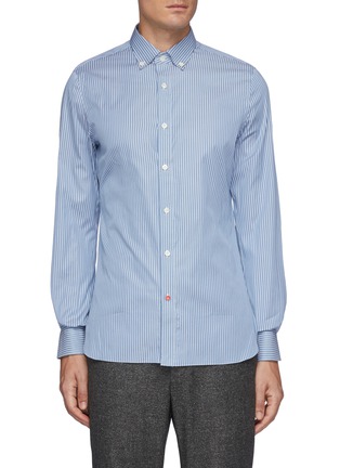 Main View - Click To Enlarge - ISAIA - Stripe Cotton Double Face Sports Shirt