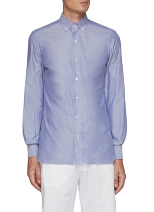 Main View - Click To Enlarge - ISAIA - Solid Cotton Oxford Shirt