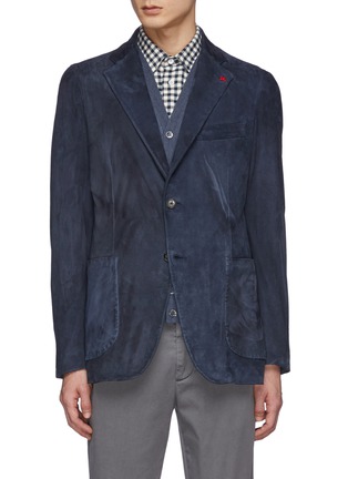 Main View - Click To Enlarge - ISAIA - Silk Suede Leather Blazer