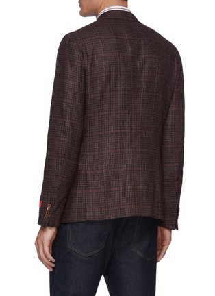 Back View - Click To Enlarge - ISAIA - Single-breast Check Wool-silk Blend Tweed Blazer