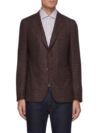 Main View - Click To Enlarge - ISAIA - Single-breast Check Wool-silk Blend Tweed Blazer