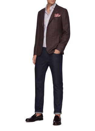 Figure View - Click To Enlarge - ISAIA - Single-breast Check Wool-silk Blend Tweed Blazer