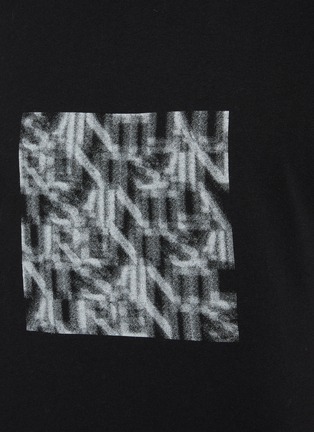  - SAINT LAURENT - Square Opaque Graphic Print Cotton Crewneck T-Shirt