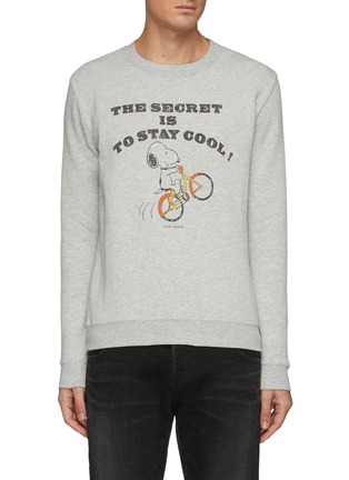 Main View - Click To Enlarge - SAINT LAURENT - Snoopy Print Crewneck Long Sleeved Cotton Blend Sweatshirt