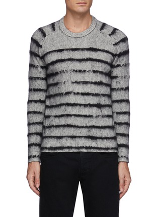 Main View - Click To Enlarge - SAINT LAURENT - Brushed Interrupted Stripe Sweater