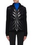 Main View - Click To Enlarge - MONCLER - Quilted Front Wool Knit Cardigan Jacket
