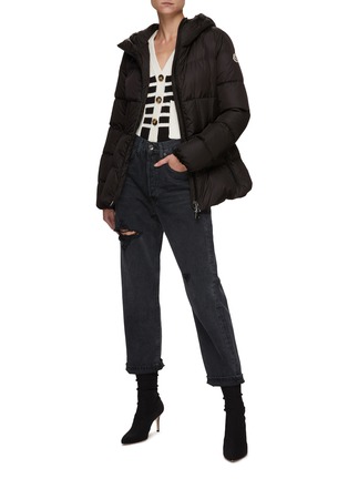 Figure View - Click To Enlarge - MONCLER - CARDONCELLE' CLIP BUCKLE BELTED PUFFER JACKET