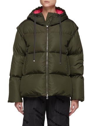 Main View - Click To Enlarge - MONCLER - ASARET' WIDE QUILT HOODED PUFFER JACKET