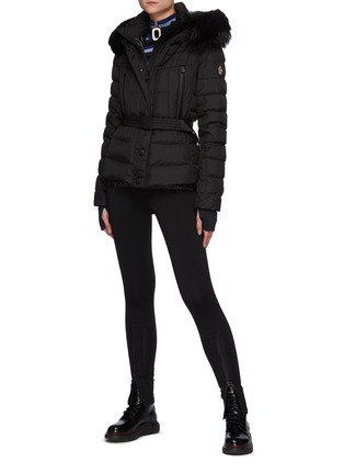 Figure View - Click To Enlarge - MONCLER - Tonal Fur Trim Beverly Belted Puffer Ski Jacket