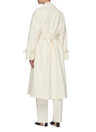 Back View - Click To Enlarge - JIL SANDER - Belted Double Breasted Cotton Trench Coat