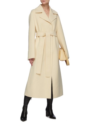 Figure View - Click To Enlarge - JIL SANDER - Belted Double Faced Wool Coat