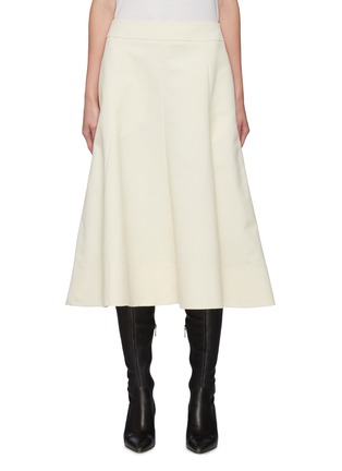Main View - Click To Enlarge - JIL SANDER - Knee Length Fluted Cotton Skirt