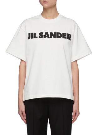 Main View - Click To Enlarge - JIL SANDER - Logo Print Crew Neck Boxy T-shirt