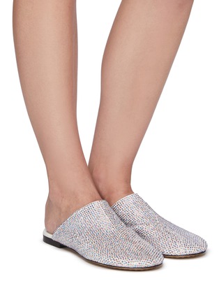 Figure View - Click To Enlarge - BOTTEGA VENETA - Multi Coloured Strass Embellished Sparkle Dot Sock Slippers
