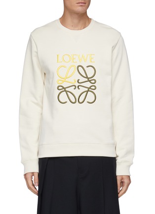 Main View - Click To Enlarge - LOEWE - Anagram Embroidered Cotton Fleece Sweatshirt