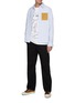Figure View - Click To Enlarge - LOEWE - Anagram Leather Patch Striped Cotton Shirt