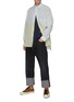 Figure View - Click To Enlarge - LOEWE - Contrast Striped Panel Patch Pocket Oversize Cotton Blend Shirt