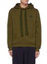 Main View - Click To Enlarge - LOEWE - Anagram Embroidered Cotton Fringe Drawstring Hoodie