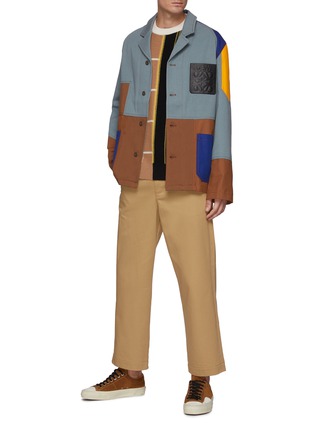 Figure View - Click To Enlarge - LOEWE - Multi-Coloured Patchwork Cotton Drill Work Jacket