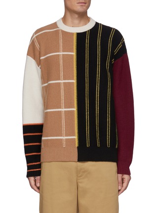 Main View - Click To Enlarge - LOEWE - Asymmetric Patchwork Cashmere Sweater