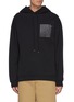 Main View - Click To Enlarge - LOEWE - Anagram Leather Patch Fleece Hoodie