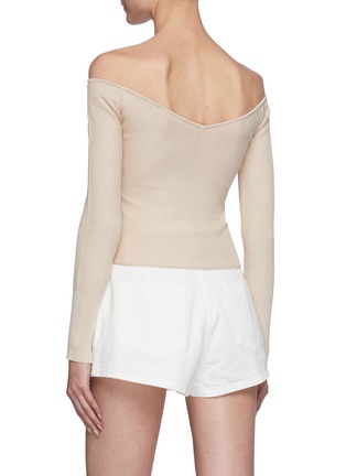 Back View - Click To Enlarge - GAUGE81 - Beas' Off Shoulder Rib Knit Top
