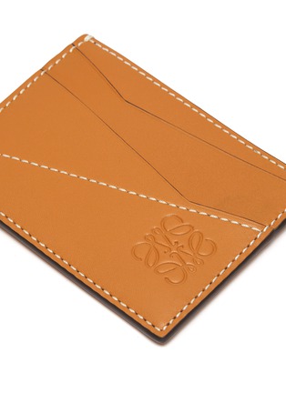 Detail View - Click To Enlarge - LOEWE - 'Puzzle' Anagram Embossed Contrast Stitch Leather Cardholder