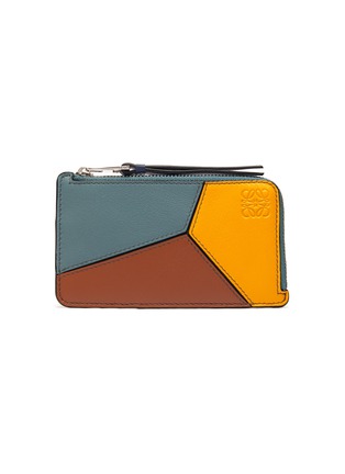 Main View - Click To Enlarge - LOEWE - Puzzle' Anagram Embossed Leather Cardholder