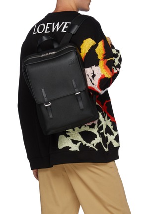 Figure View - Click To Enlarge - LOEWE - Military leather backpack